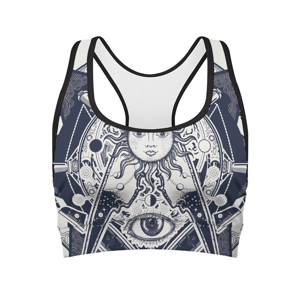 Vintage Masonic Freemasonry Print Women's Sports Bra