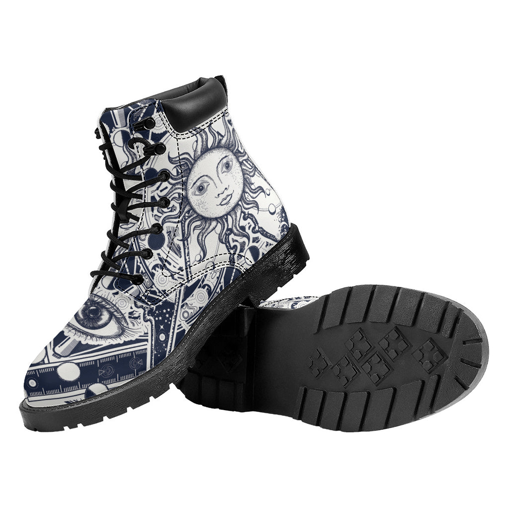Vintage Masonic Freemasonry Print Padded Collar Lace Up Boots – GearFrost