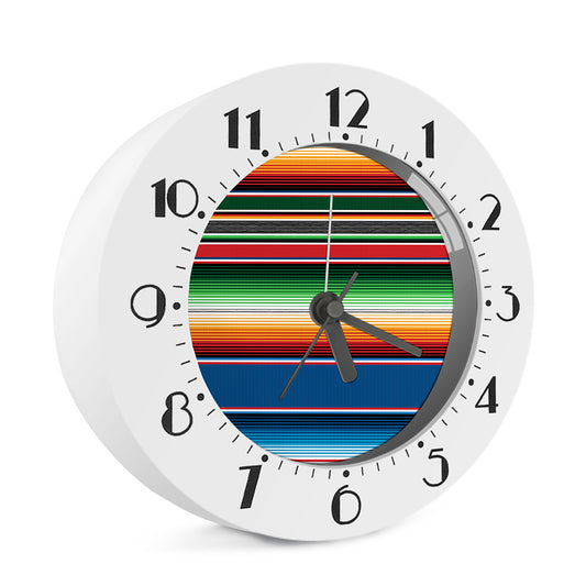 Vintage Mexican Blanket Pattern Print Alarm Clock