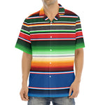 Vintage Mexican Blanket Pattern Print Aloha Shirt