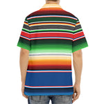 Vintage Mexican Blanket Pattern Print Aloha Shirt