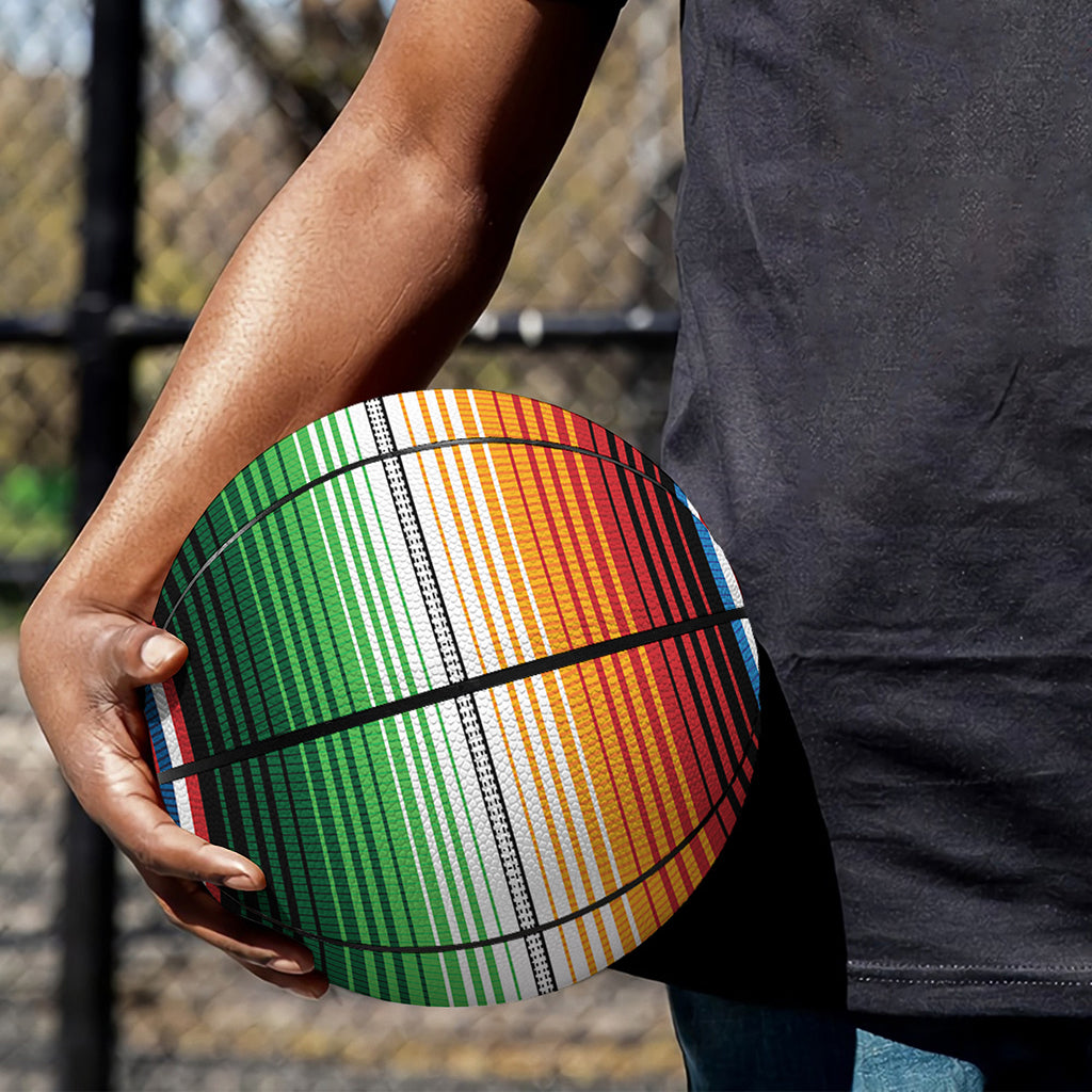 Vintage Mexican Blanket Pattern Print Basketball