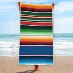 Vintage Mexican Blanket Pattern Print Beach Towel
