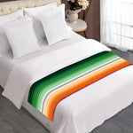 Vintage Mexican Blanket Pattern Print Bed Runner