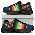 Vintage Mexican Blanket Pattern Print Black Chunky Shoes