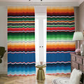 Vintage Mexican Blanket Pattern Print Dimout Pencil Pleat Curtains