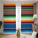 Vintage Mexican Blanket Pattern Print Blackout Pencil Pleat Curtains