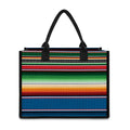 Vintage Mexican Blanket Pattern Print Canvas Tote Bag