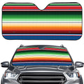 Vintage Mexican Blanket Pattern Print Car Windshield Sun Shade