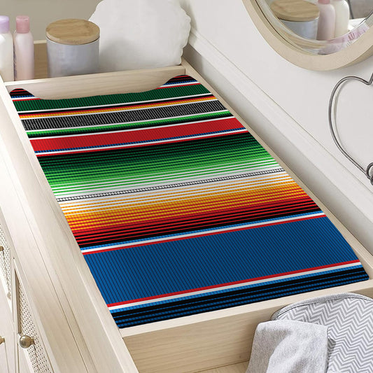 Vintage Mexican Blanket Pattern Print Changing Pad Cover