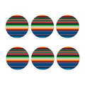 Vintage Mexican Blanket Pattern Print Coaster Set