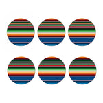 Vintage Mexican Blanket Pattern Print Coaster Set