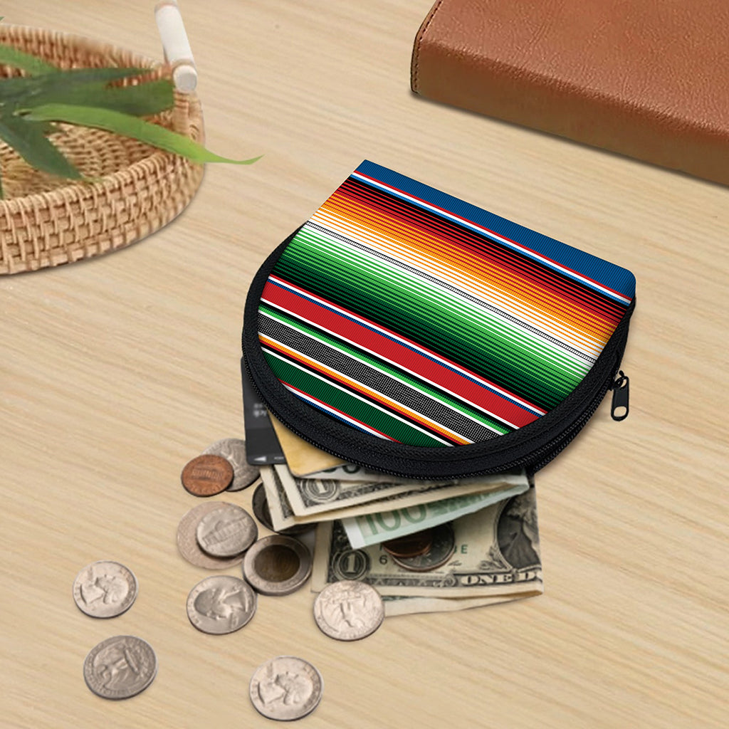 Vintage Mexican Blanket Pattern Print Coin Purse