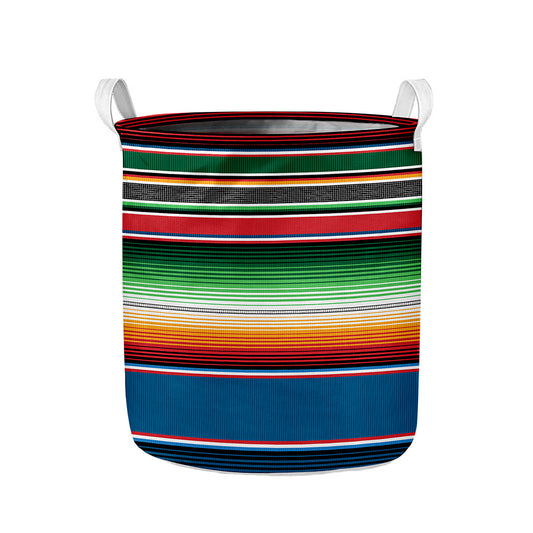 Vintage Mexican Blanket Pattern Print Collapsible Laundry Basket