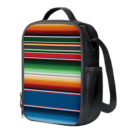 Vintage Mexican Blanket Pattern Print Crossbody Lunch Bag