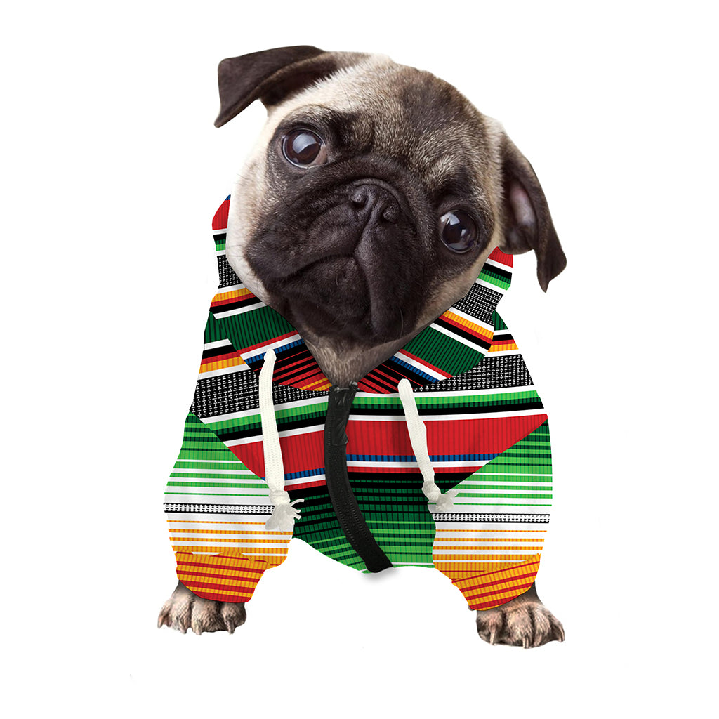 Vintage Mexican Blanket Pattern Print Dog Zip Up Hoodie