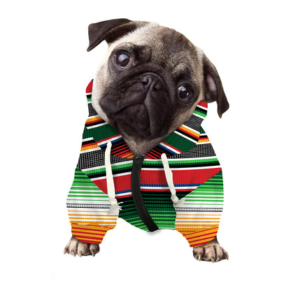 Vintage Mexican Blanket Pattern Print Dog Zip Up Hoodie