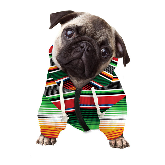 Vintage Mexican Blanket Pattern Print Dog Zip Up Hoodie