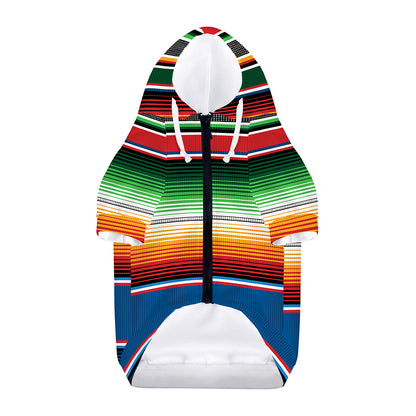 Vintage Mexican Blanket Pattern Print Dog Zip Up Hoodie