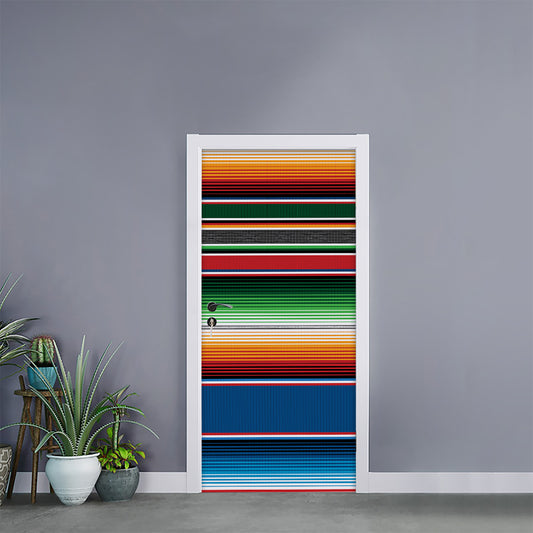 Vintage Mexican Blanket Pattern Print Door Sticker