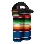 Vintage Mexican Blanket Pattern Print Double Neoprene Wine Tote