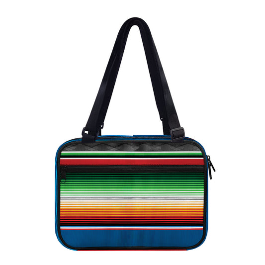 Vintage Mexican Blanket Pattern Print Double Strap Bible Bag