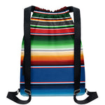 Vintage Mexican Blanket Pattern Print Drawstring Backpack