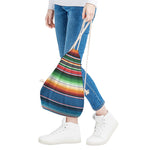 Vintage Mexican Blanket Pattern Print Drawstring Bag