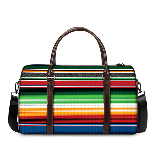 Vintage Mexican Blanket Pattern Print Duffle Bag