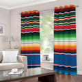 Vintage Mexican Blanket Pattern Print Extra Wide Grommet Curtains