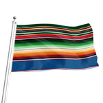 Vintage Mexican Blanket Pattern Print Flag