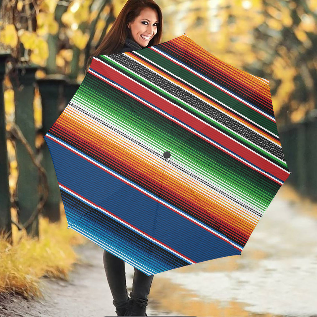 Vintage Mexican Blanket Pattern Print Foldable Umbrella