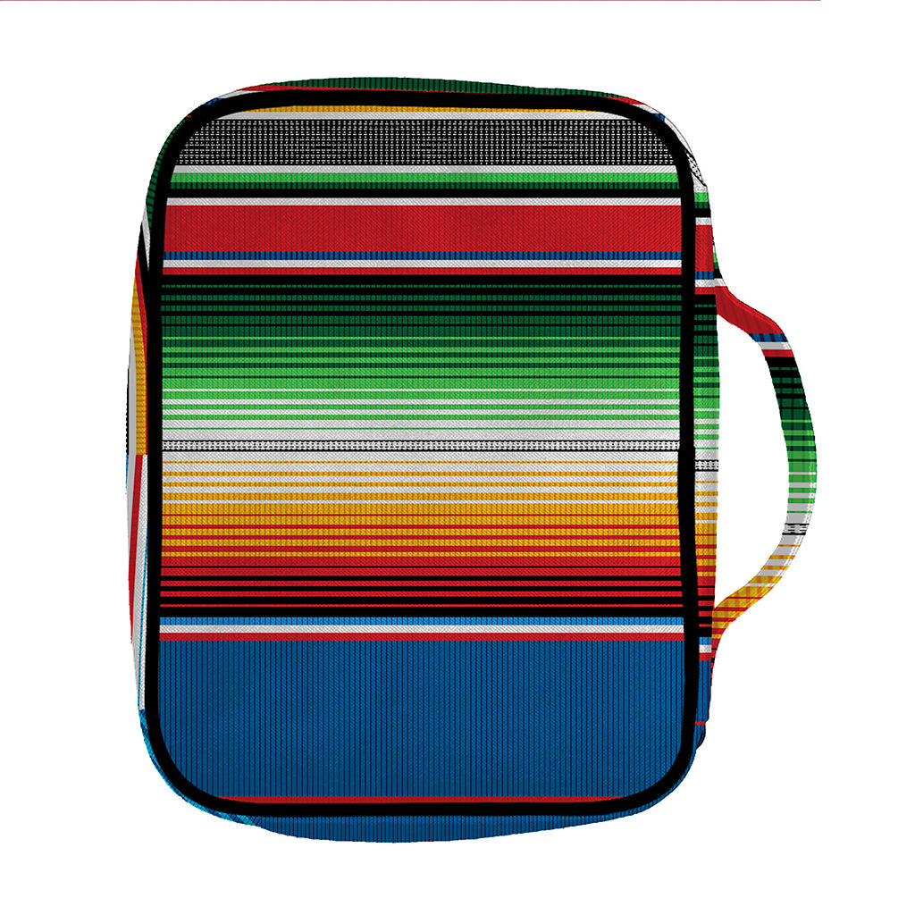 Vintage Mexican Blanket Pattern Print Front Pocket Bible Bag