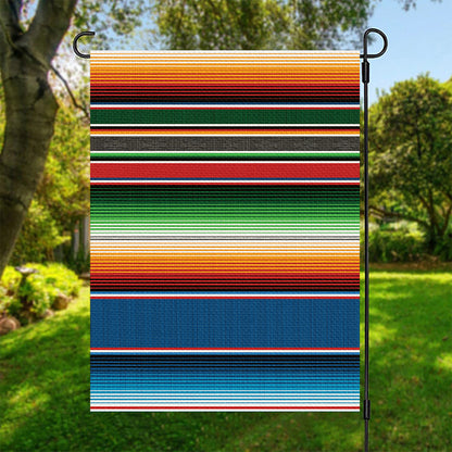 Vintage Mexican Blanket Pattern Print Garden Flag