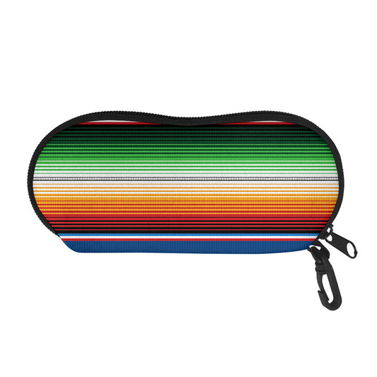 Vintage Mexican Blanket Pattern Print Glasses Case
