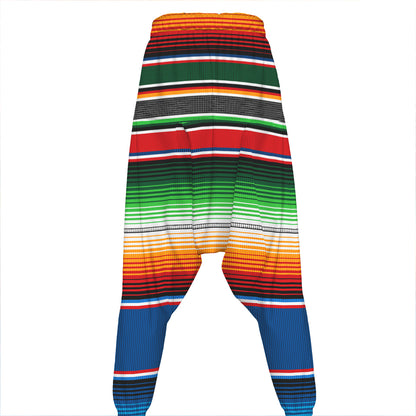 Vintage Mexican Blanket Pattern Print Hammer Pants
