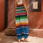 Vintage Mexican Blanket Pattern Print Harem Pants