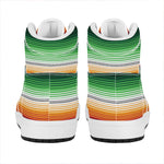 Vintage Mexican Blanket Pattern Print High Top Leather Sneakers