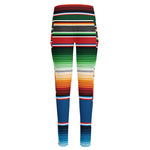 Vintage Mexican Blanket Pattern Print High-Waisted Pocket Leggings