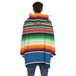 Vintage Mexican Blanket Pattern Print Hoodie Blanket