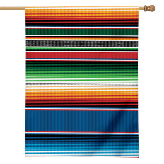 Vintage Mexican Blanket Pattern Print House Flag