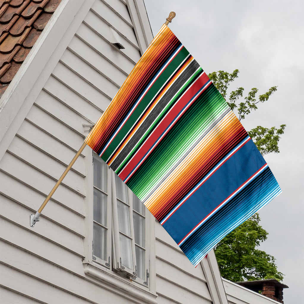 Vintage Mexican Blanket Pattern Print House Flag
