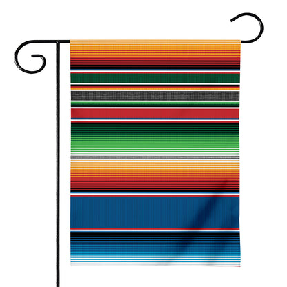Vintage Mexican Blanket Pattern Print House Flag