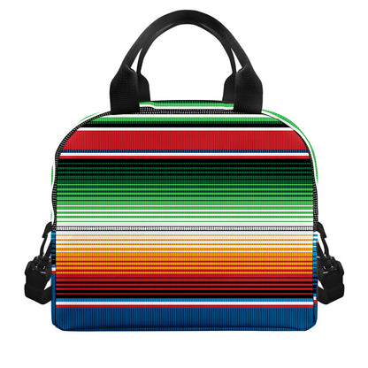Vintage Mexican Blanket Pattern Print Insulated Lunch Bag