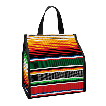 Vintage Mexican Blanket Pattern Print Insulated Lunch Tote