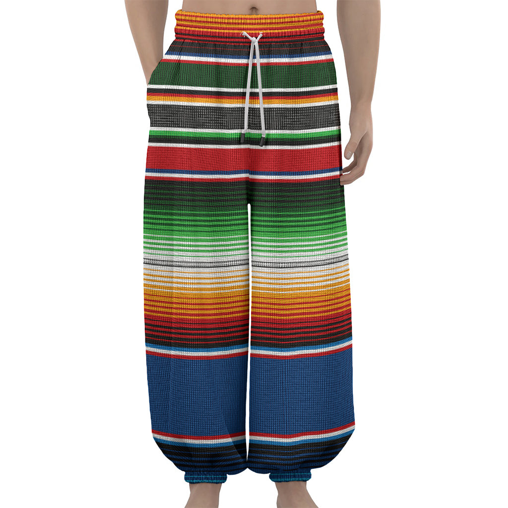 Vintage Mexican Blanket Pattern Print Lantern Pants
