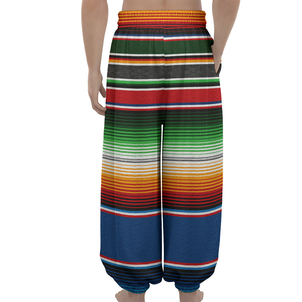 Vintage Mexican Blanket Pattern Print Lantern Pants