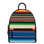 Vintage Mexican Blanket Pattern Print Leather Backpack