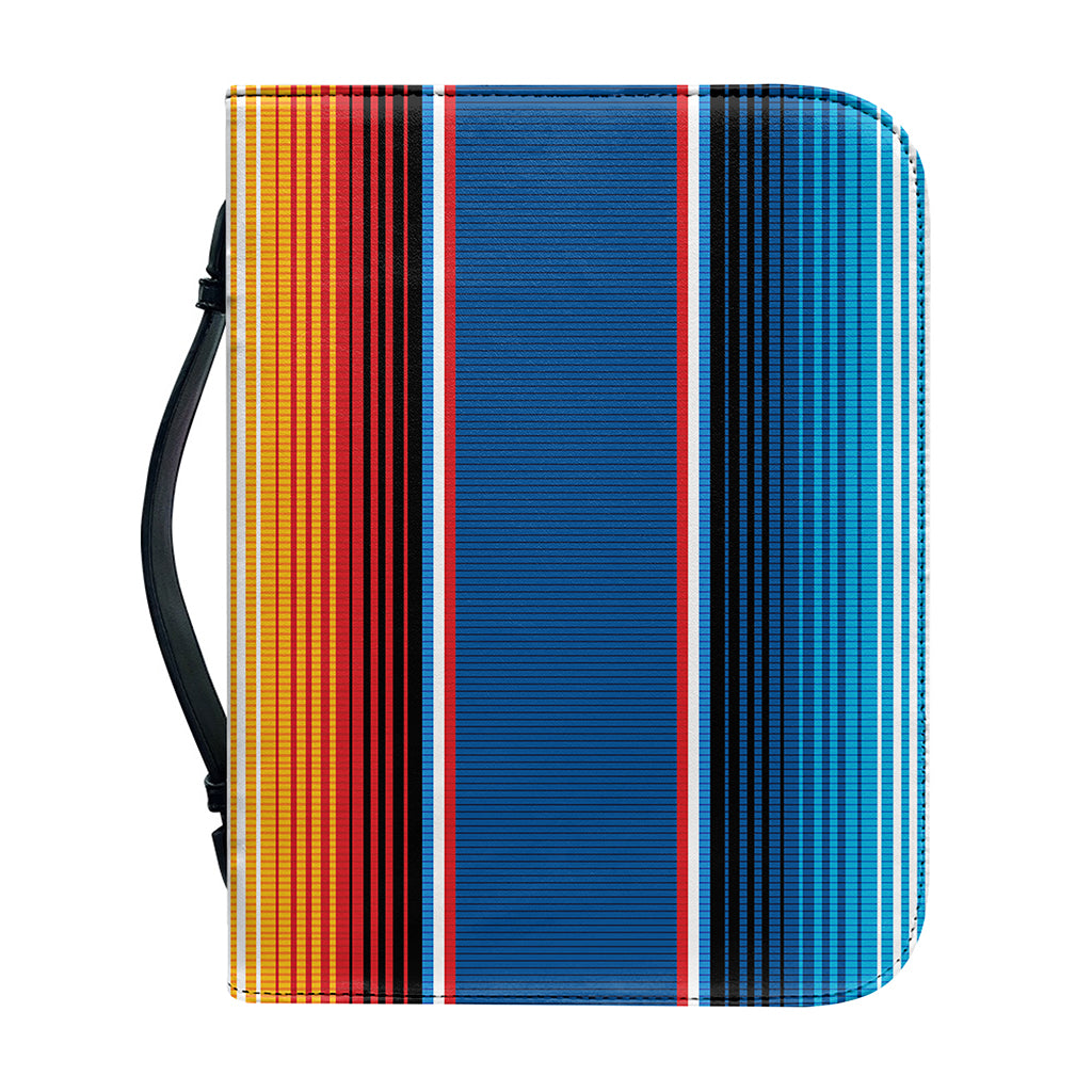 Vintage Mexican Blanket Pattern Print Leather Bible Cover