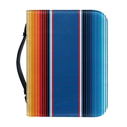 Vintage Mexican Blanket Pattern Print Leather Bible Cover